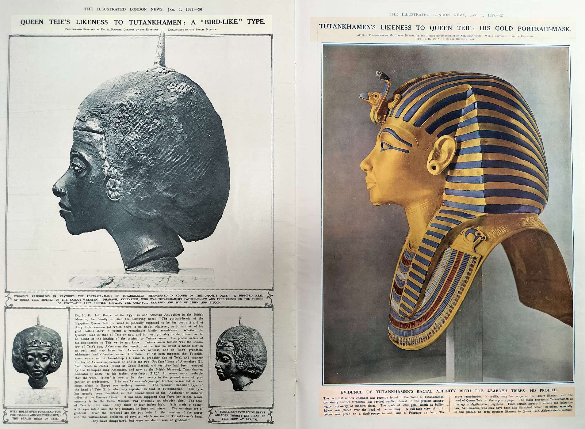 tut gold mask and family